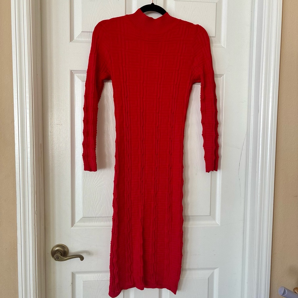 FCT With Love Elegant Red Knit Dress Large